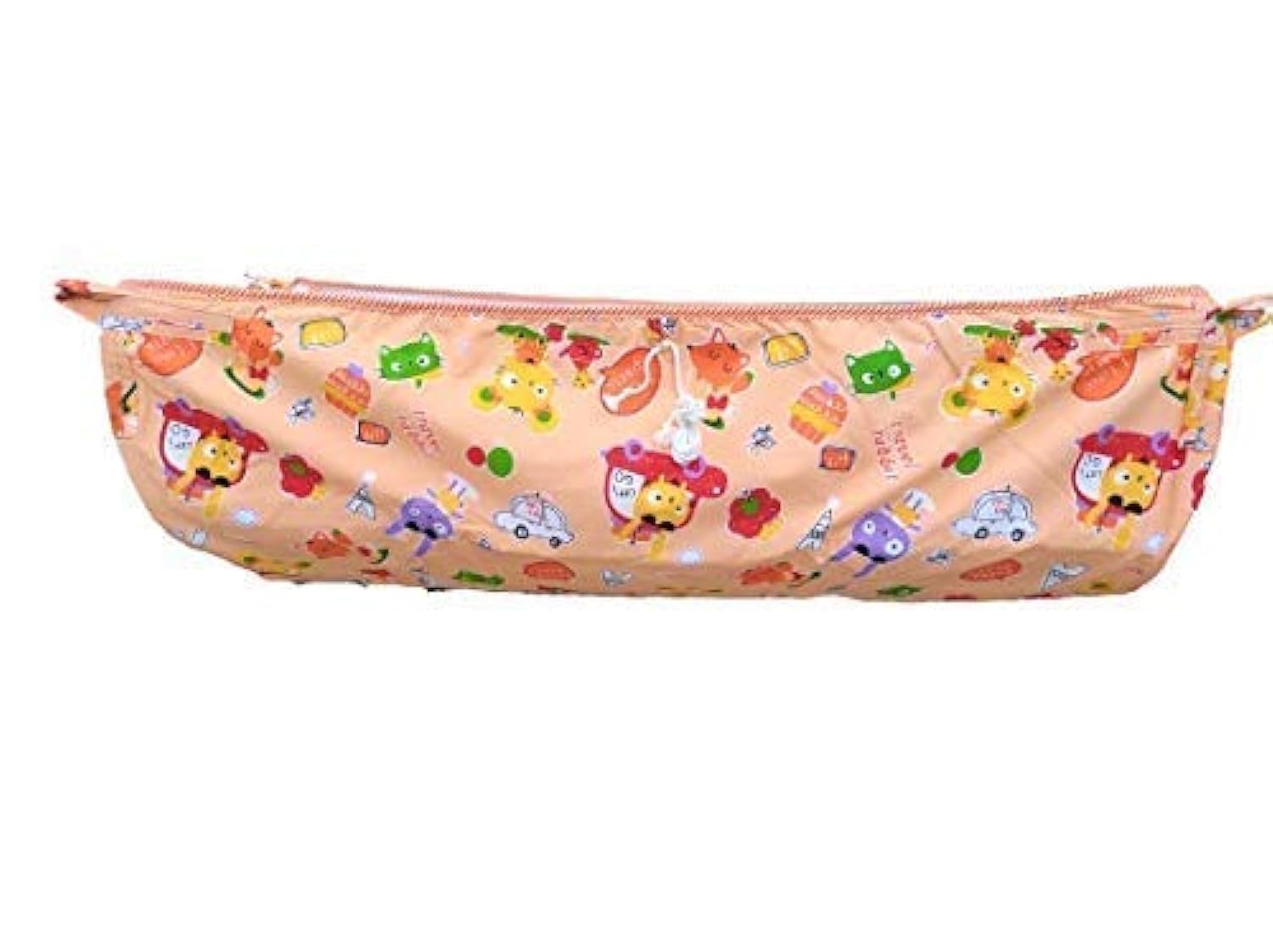 CUTEABLY Soft Cloth Baby Swing, Cradle Cover, Ghodiyu, Khoya, Palana, Hammock with Mosquito Net with Cotton Plasti Sheet (Orange Heavy Cotton)