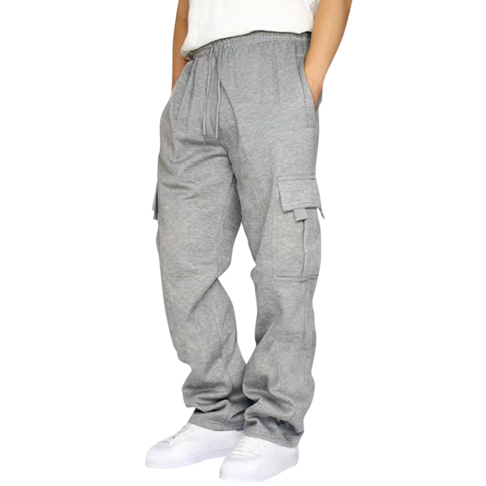 Cargo Pants Black Sweat Pants Men Sweat Pants for Men Cargo Sweatpants Sweat Pants for Men Tactical Pants Mens Sweatpants Open Bottom Gym Clothes for Men Pants para Hombre Ope(Light Gray,3XL)