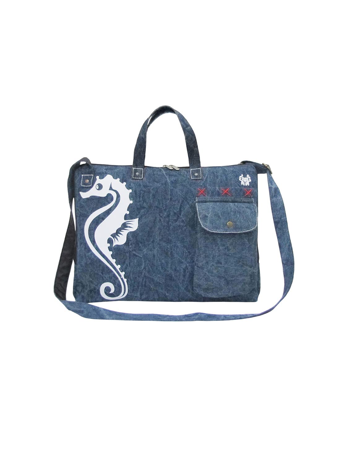 The House of tara Denim Blue Laptop Office Bag for Men and Women | Fits Up to 15.6 Inch Laptop/MacBook | Laptop Messenger Bags for Men and Women with Adjustable Shoulder Strap and Front Pouch (B0BNVNJV56) Amazon Price History, Amazon Price Tracker