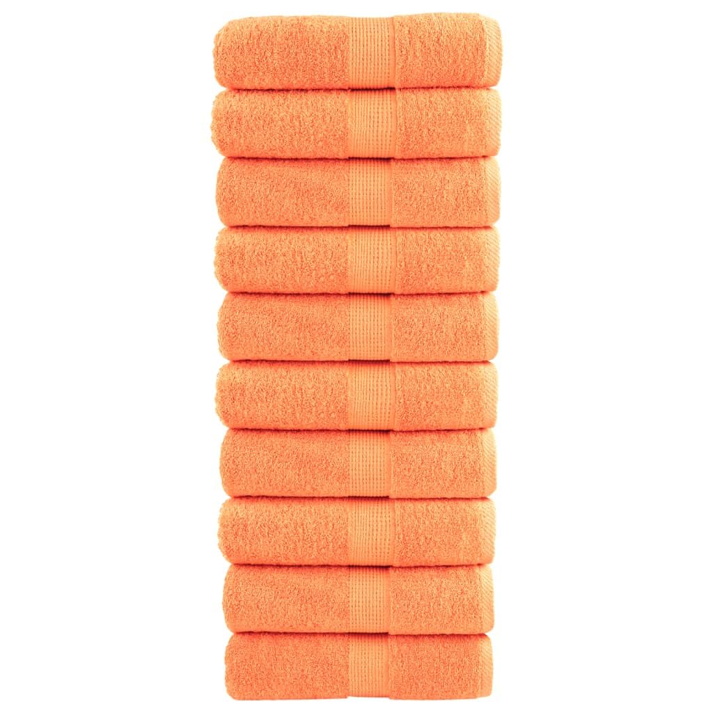 Toallas de invitados premium SOLUND 10 piezas naranja 30 x 50 cm 600 g/m² juego de toallas de baño familiar, accesorios de baño altamente absorbentes de agua