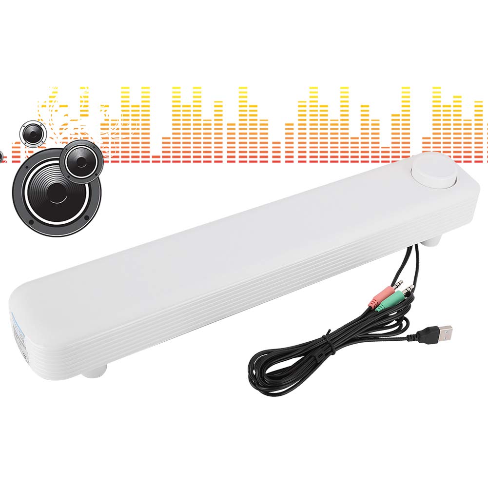 SIXRUN Komputerowy Głośnik Bluetooth 5.0, Przewodowy Soundbar Stereo 3,5