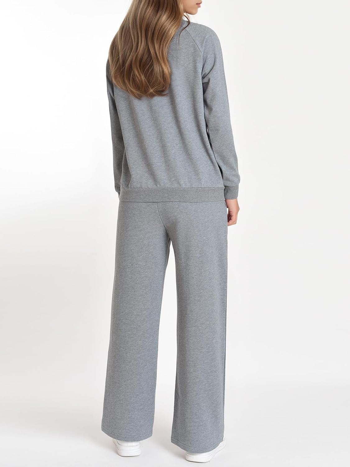 Weintee Women's Petite Sweatsuits Wide Leg Jogging Suits Travel Lounge Set Petite Length