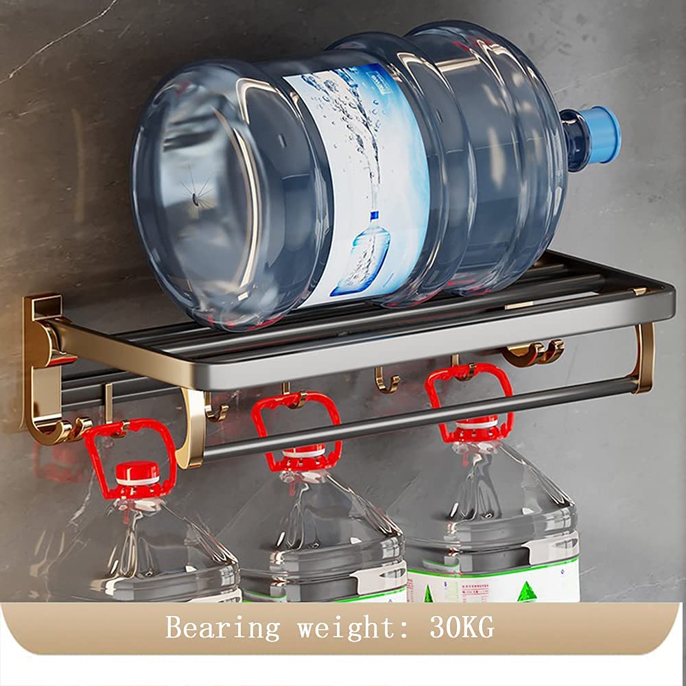 Uchwyt na ręczniki, pływający wieszak na półki łazienkowe, 90° obrotowy wieszak na ręczniki z haczykiem, akcesoria łazienkowe, stop aluminium/70 cm (70 cm) interesting