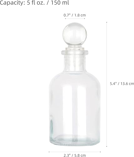 Miniatura 2 de Magic Season Botella de vidrio decorativa - 5 fl oz. botella redonda (1 juego con tapón de vidrio)