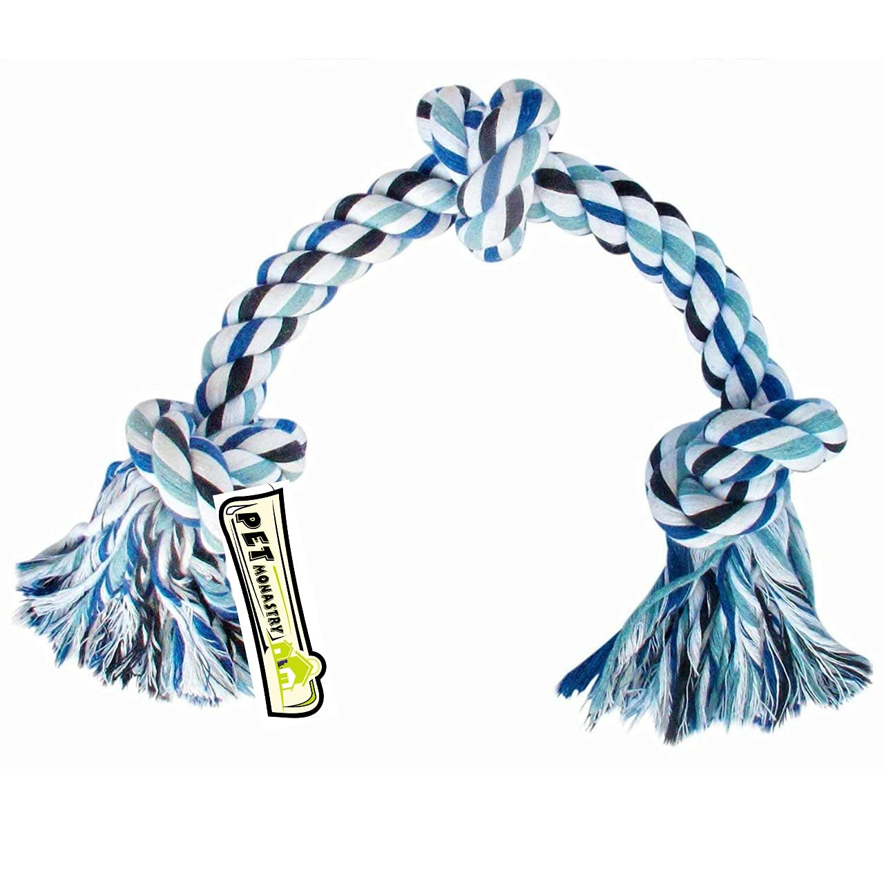 Pet Monastry 3 Knot Durable Cotton Interactive Rope Chew Teething Fetch Toy (Color May Vary) (B09B9TPKJH) Amazon Price History, Amazon Price Tracker