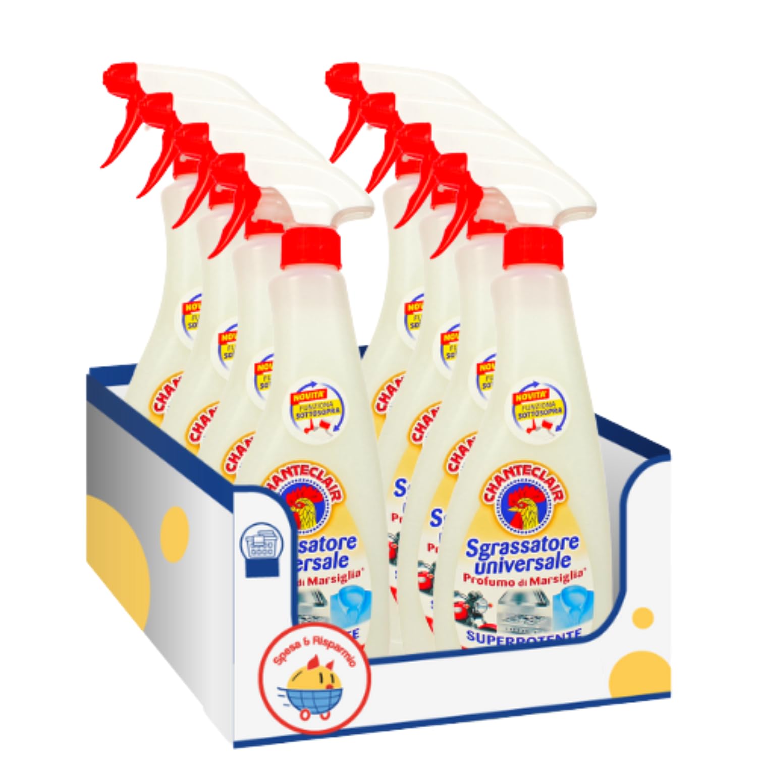 Sgrassatore Universale al Marsiglia – 600 ml – Profumo Tradizionale – Variazioni 4/8/12 Pezzi (12 PEZZI)