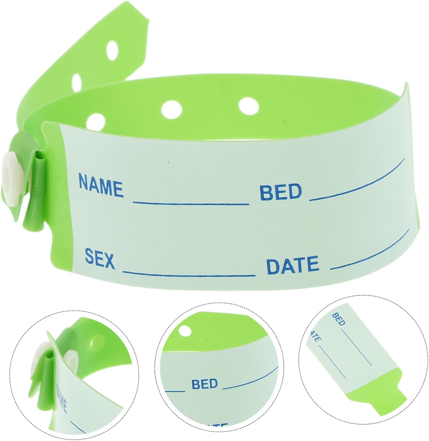 Homoyoyo 100pcs Disposable Hospital Wrist Identification Bands Adult Size Colored Admission Bracelets Waterproof Patient Id Wristbands for Hospital Use