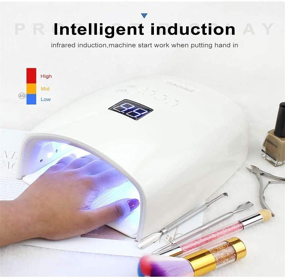 UV Led Nail Lamp, 5 Timer Setting Portable Fingernail and Toenail Gels Based Polishes with Automatic Sensor，Gel Nail Polish Nail Dryer Curing Lamp