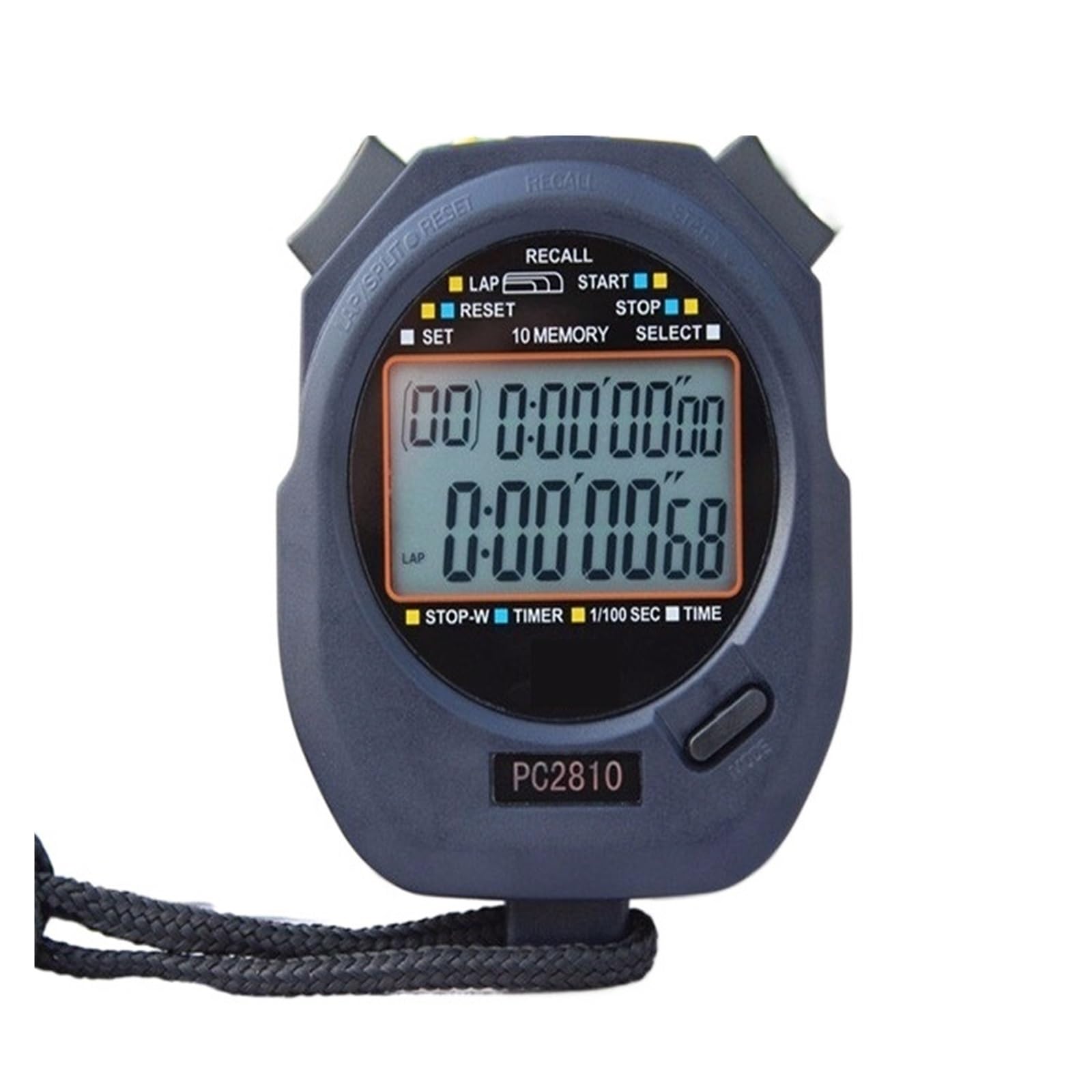 Mini Multifunction 2 Rows 10 Memories Handheld Electronic Stop Watch Digital Timer Sports Counter Stopwatch Precision Timing