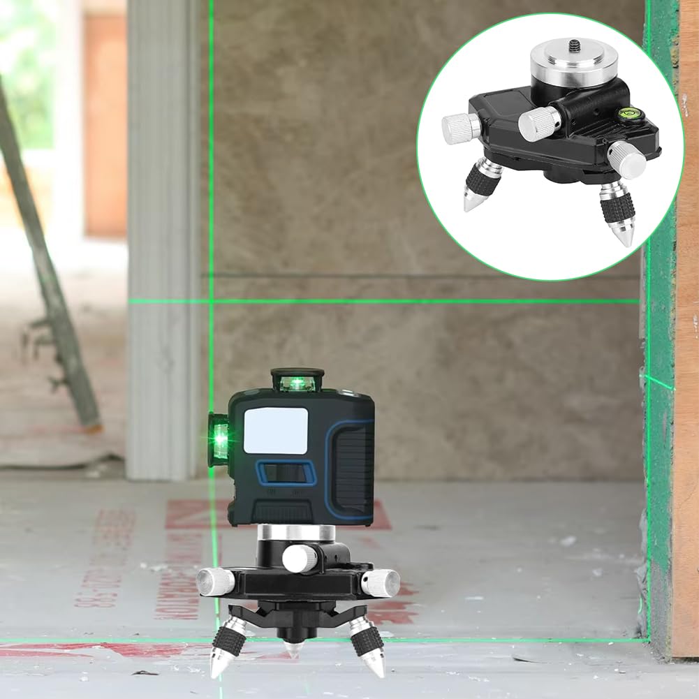 Tiiyee Adaptateur de Niveau Laser, connecteur de Base Rotatif à 360 degrés Support de trépied Standard en Alliage d'aluminium avec Filetage 1 4"Compatible avec la Plupart des appareils