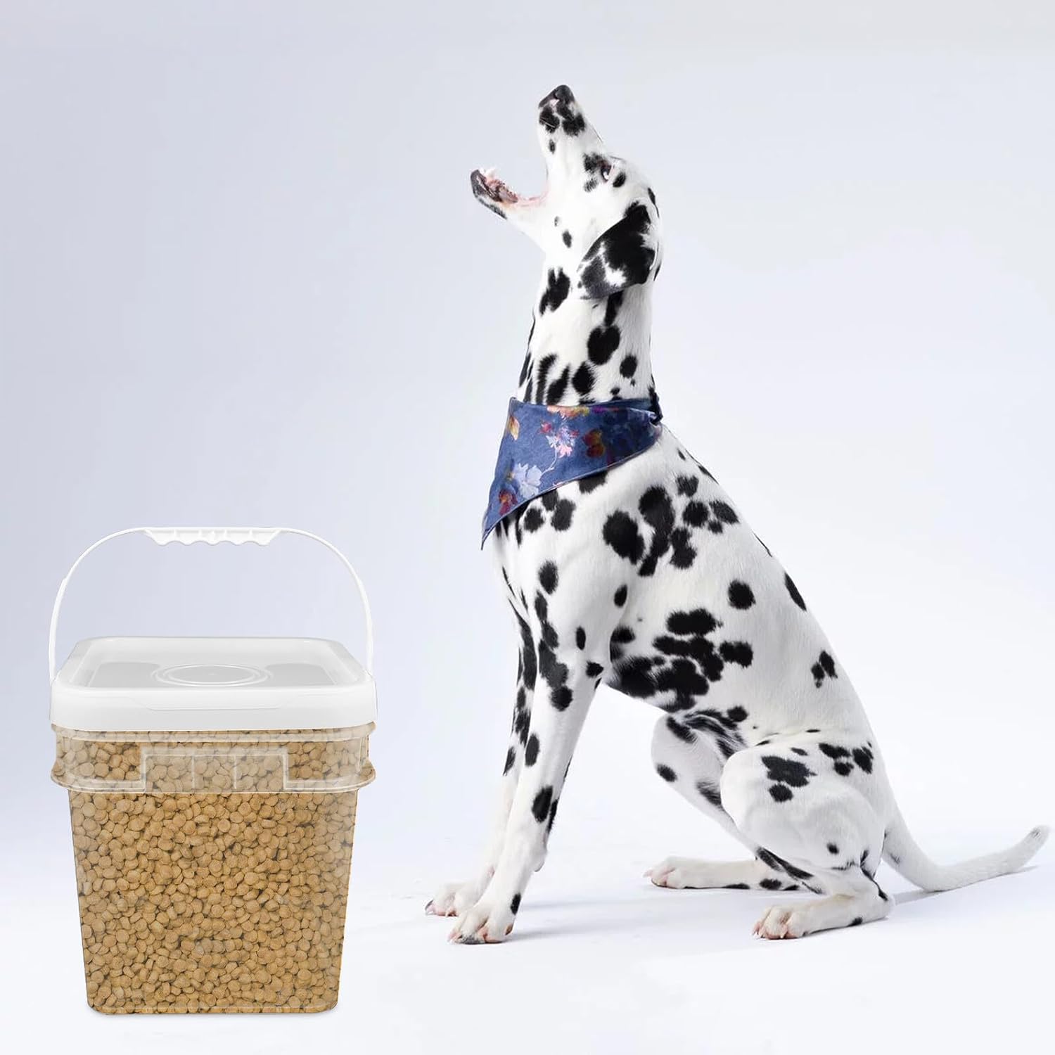 2pcs 10l Food Grade Pet Food Storage Buckets with Lid and Handle, Multi-function Dog and Cat Snack Dry Storage Containers for Home and Kitchen