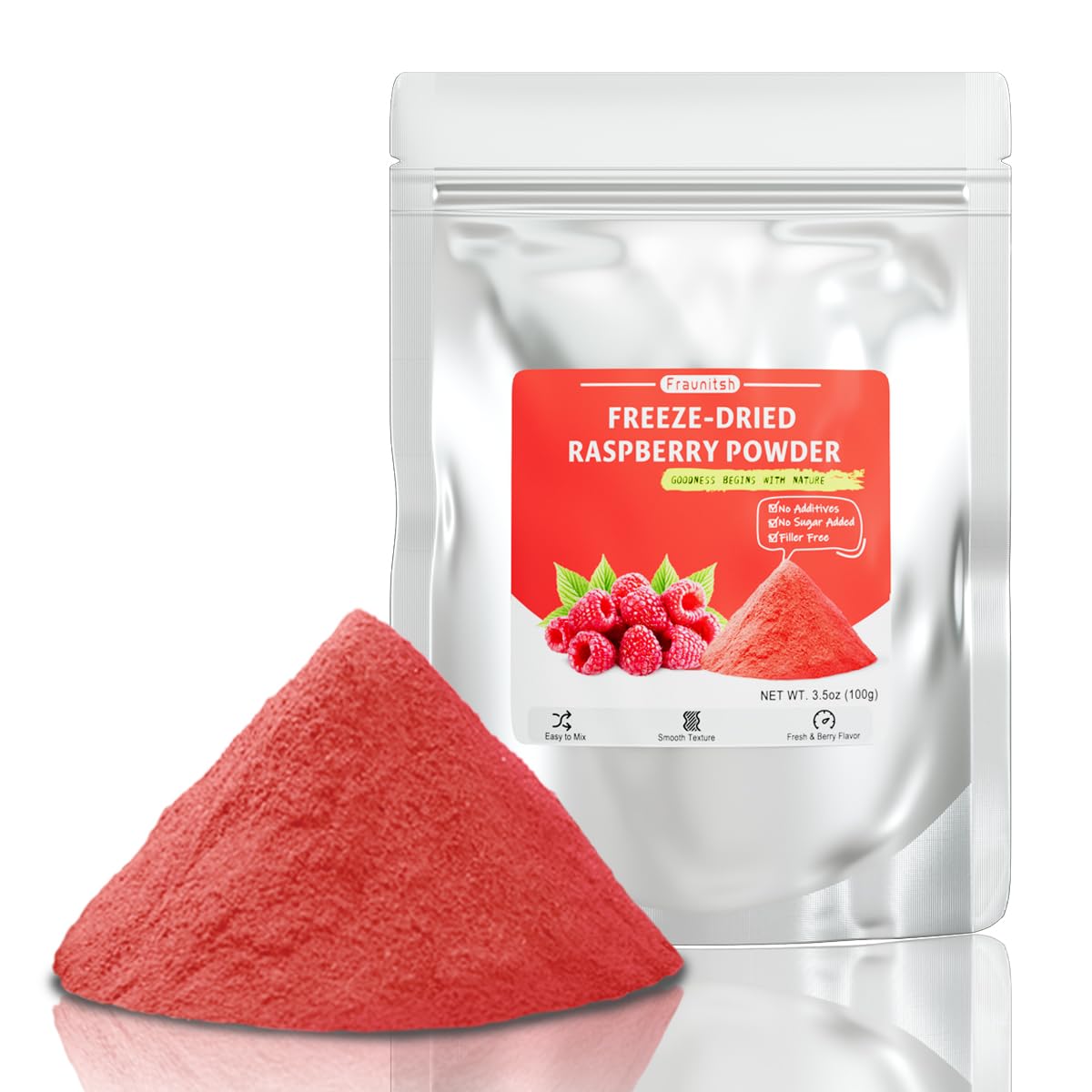 Fraunitsh Raspberry Powder 3.52oz | Freeze Dried Raspberries Powder | No Sugar & No Additives | Natural Raspberry Food Flavoring for Baking, Cooking, Smoothies