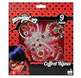 juegos de cat noir para vestir Estuche Taldec- Juego Tales of Ladybug & Cat Noir Miraculous Estuche de Joyas de 9 Piezas, Color Rojo (T19804)