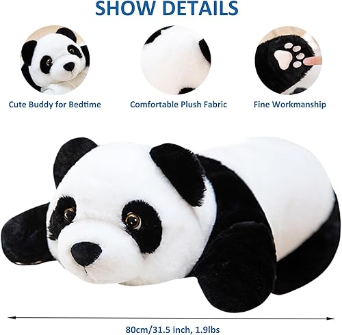 Miniatura 10 de Animales de peluche con peso, 1.76 libras de panda de peluche con peso, regalo para niños y adultos, 20.8 pulgadas