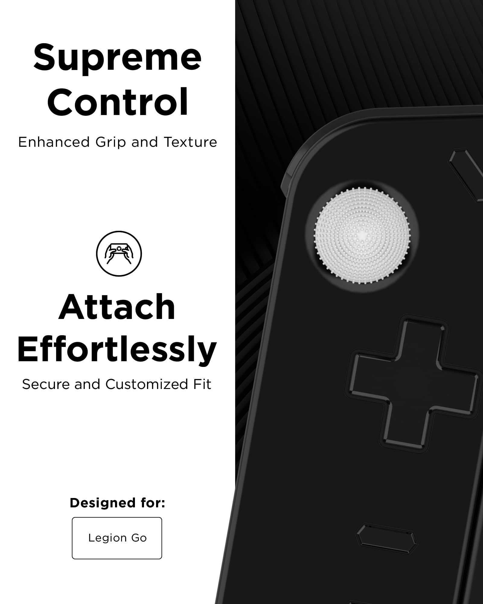 Lenovo Tapas para Joystick (6 Piezas, 3 Estilos - Cóncavas, Esféricas, Cilíndricas, Material Silicona) Compatibles con Legion Go 2 y Legion Go S – Color Blanco Glaciar - 5