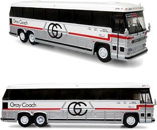 1980 MCI MC-9 Crusader II Intercity Coach Bus Toronto - Guelph (Ontario, Canada) Gray Coach 1/87 (HO) Diecast Model by Iconic Replicas 87-0330