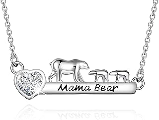 Dainty Mama Bear Bar Necklace With 1 2 3 Cubs Mother's Day Jewelry Birthday Gift For Mom Grandma New mom