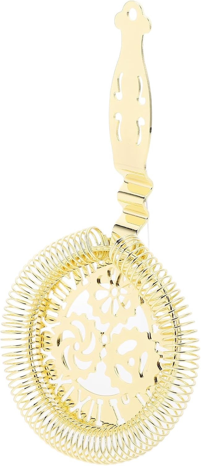 Golden Stainless Steel Cocktail Strainer for Expert Bartenders