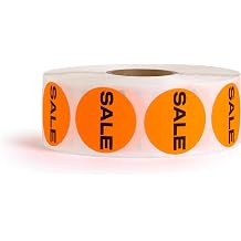 1000 pcs Sale Stickers for Retail Store Bright Orange Garage Yard Sales