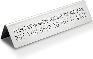 Funny Sarcastic Desk Name Plate Sign for Office Cubicle Desktop TT15 | Fun Stainless Steel Novelty Desk Plaque Office Humor Sign Gag Gift for Coworker Boss Manager Workplace Office Decor Signs