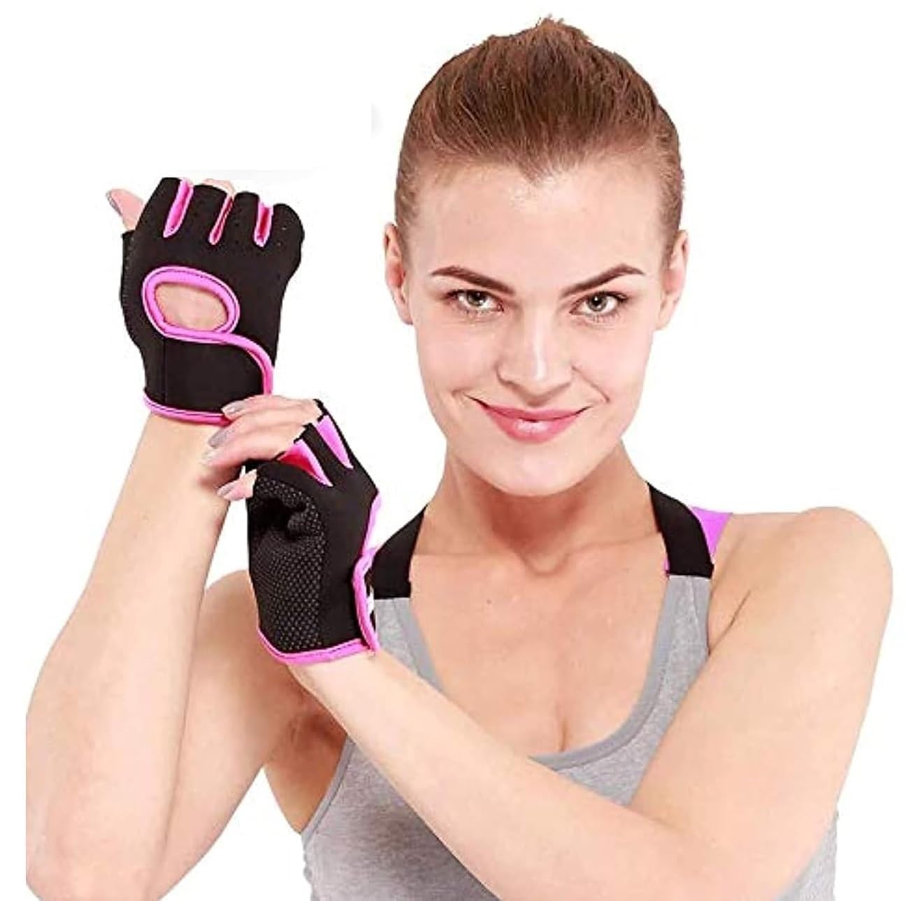 serveuttam Foam Weight Lifting Gloves For Gym Workout,Crossfit,Weightlifting,Fitness&Cross Training-The Best For Men&Women(Pink),Free Size