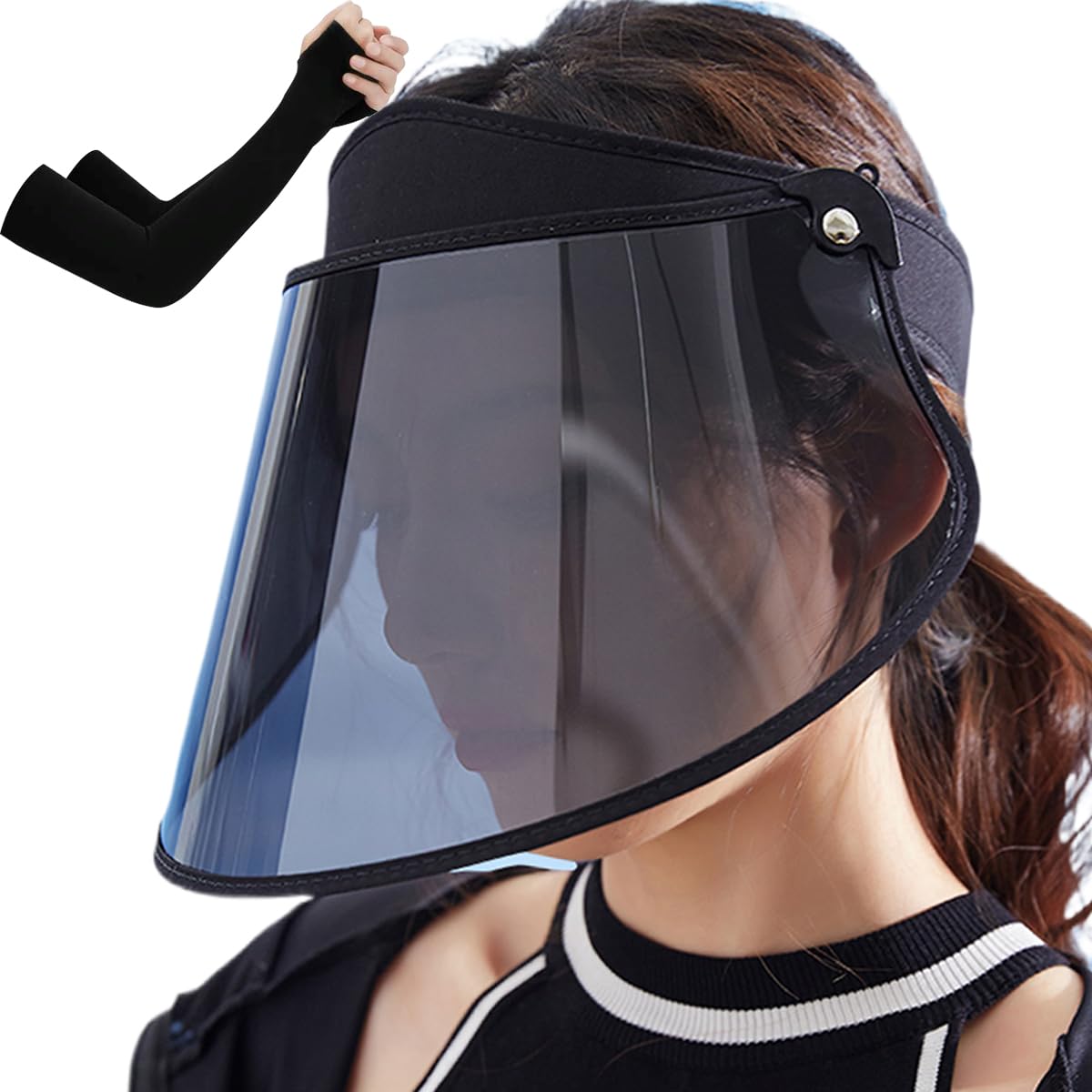 LUYULAKI Sun Visor Women UV Protection Polyester Black Free Size Japan