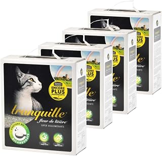 Tranquille - Mineralisches Katzenstreu mit Blumenstreu 4,5 l – 4 Stück