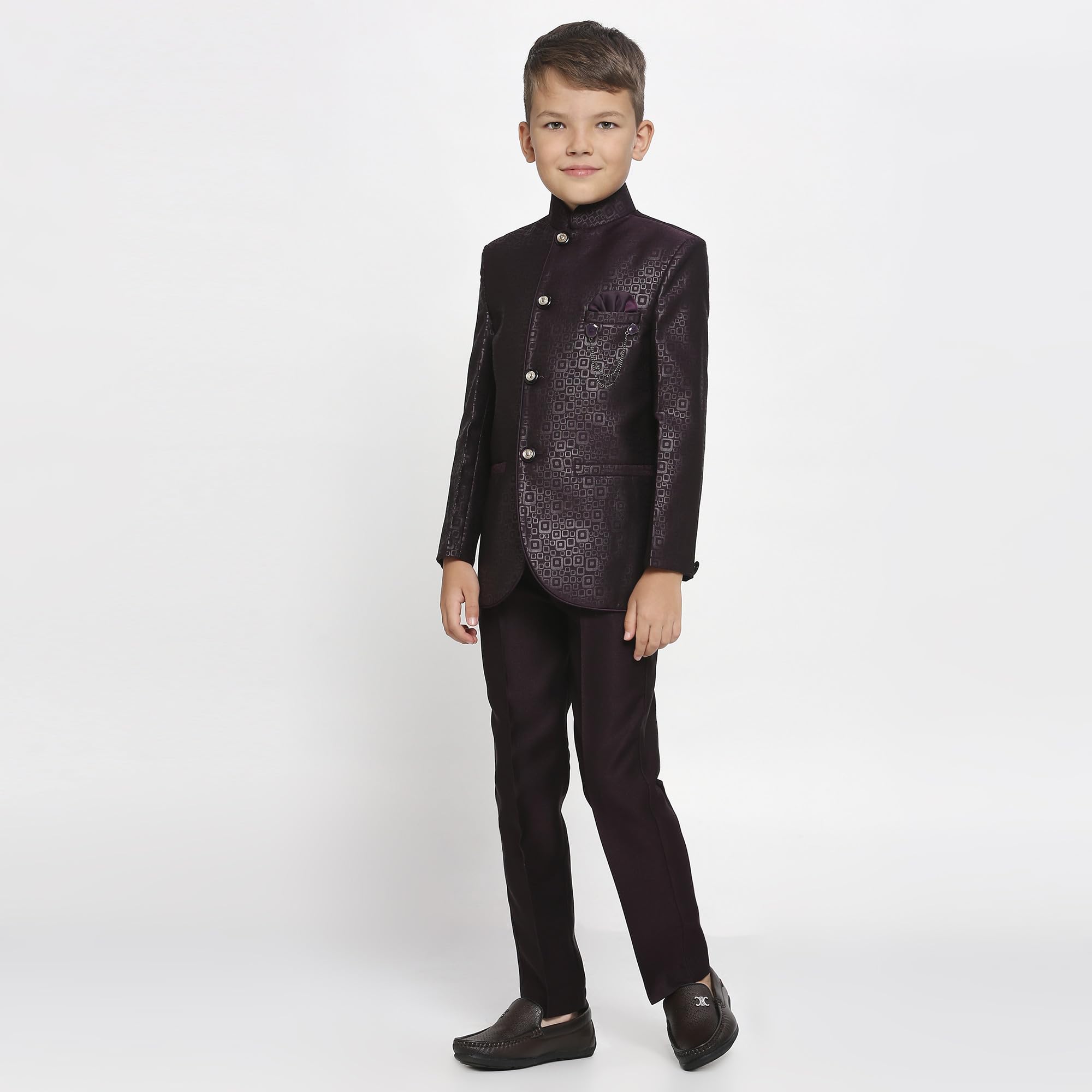 KIDS ISLAND Boys 2Pc Wine Designer Jodhpuri | KI_029_5182_PUR_10