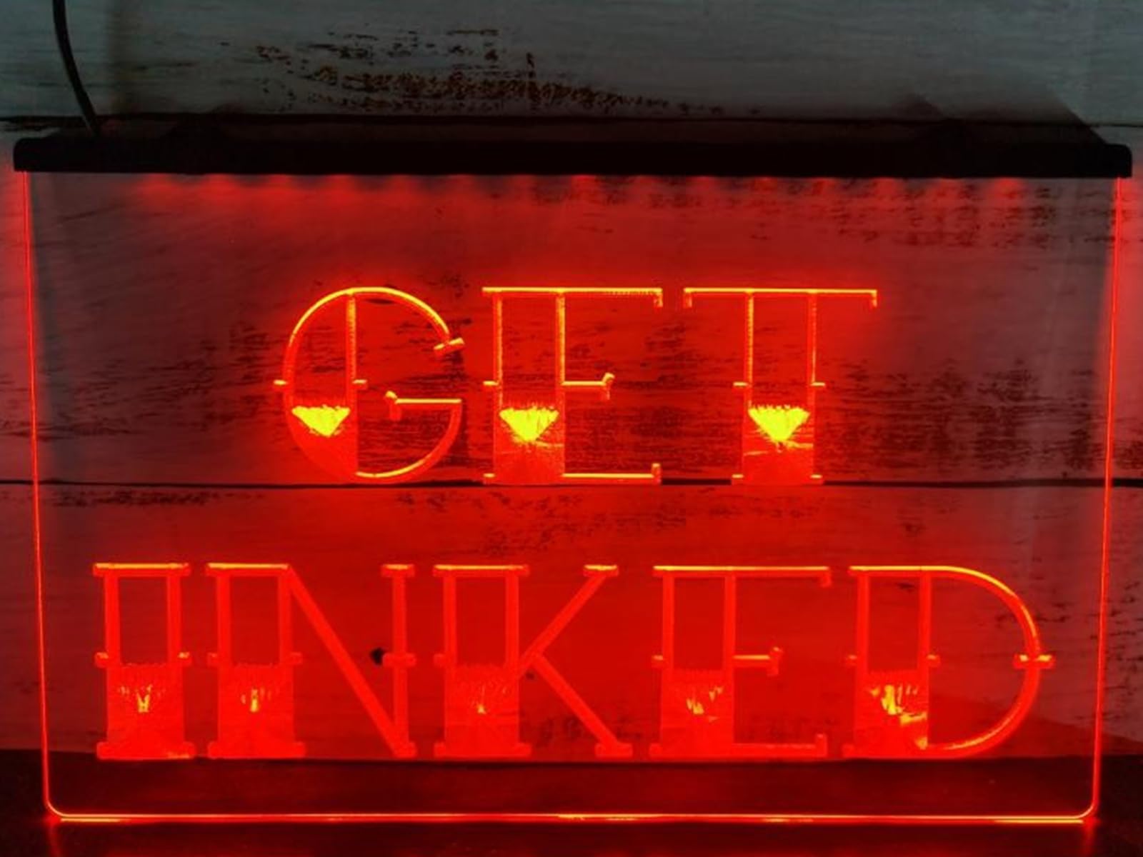 Salon tatuażu piercing neon LED, dekoracja ścienna RGB 24-klawiszowy kontroler ściemnianie USB neony lampki nocne znak świetlny, 30x20cm,Get inked