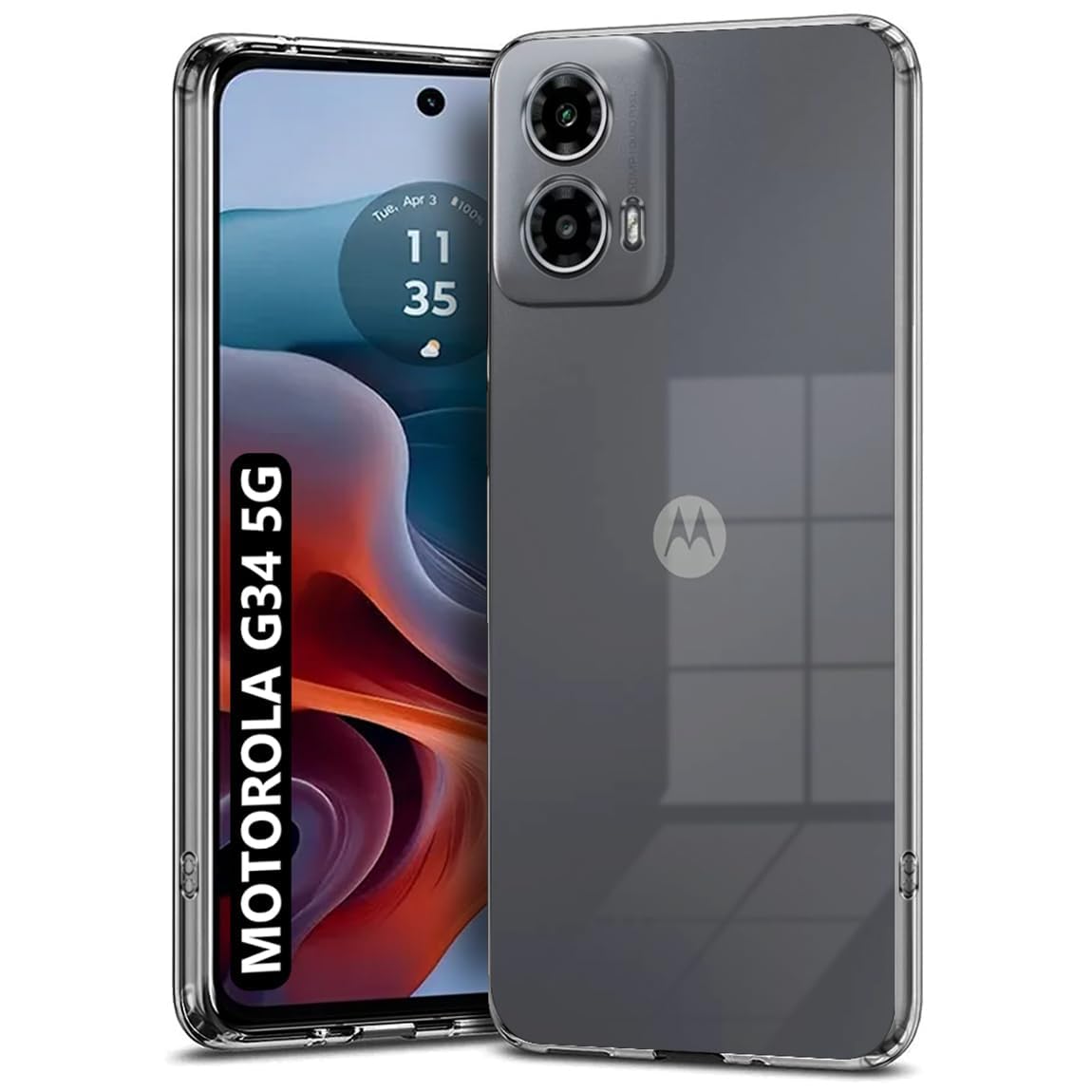 Inktree Moto G34 5G Back Cover | Slim Soft Back Case for Moto G34 5G (Transparent) (B0CTMGZ2P7) Amazon Price History, Amazon Price Tracker