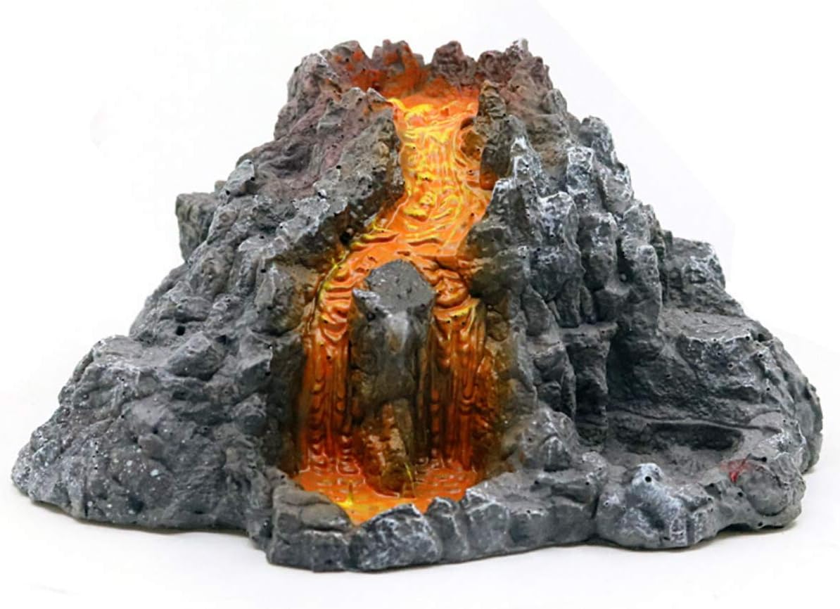 S-Lifeeling Tank Decoration Volcano Landscape View Tank Ornament Volcanic Stone Fish Tank Aquarium Decorations