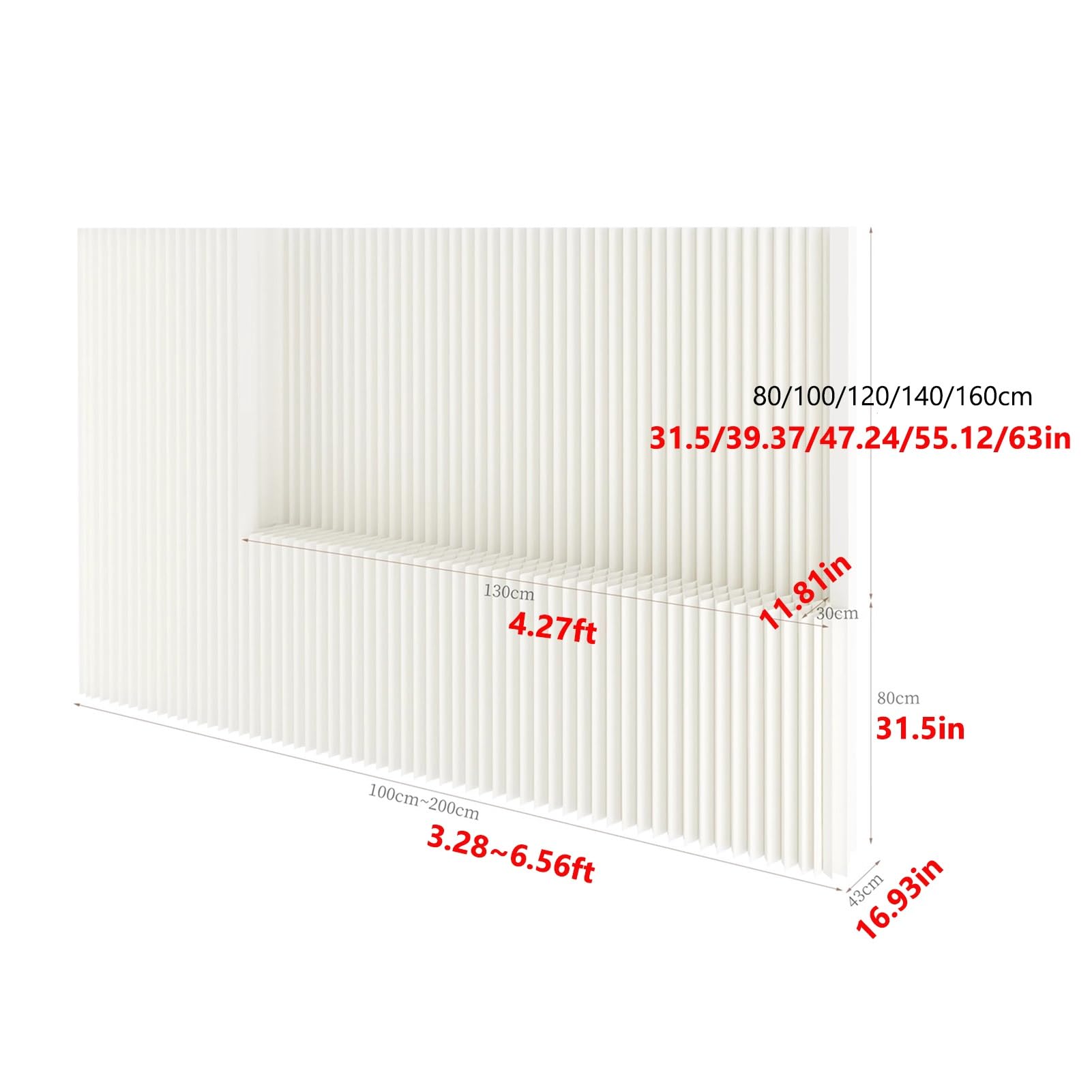 Divisorio for ambienti, divisorio for ambienti pieghevole in carta(1.6x2m/5.25x6.56ft)