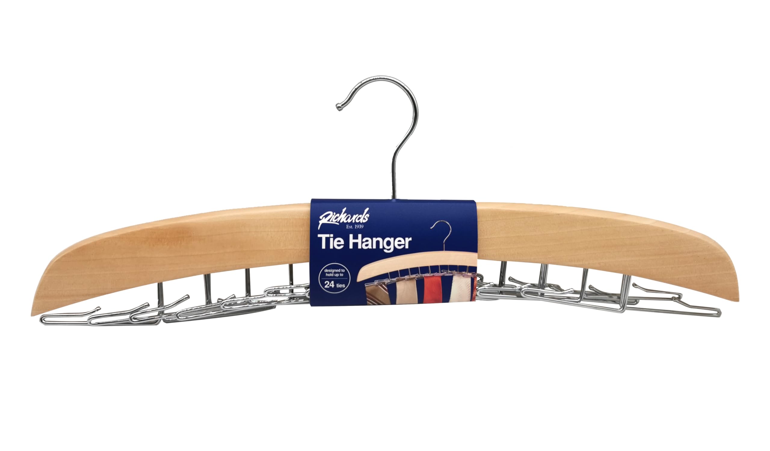 Richards Homewares Imperial Krawattenbügel zum Aufhängen, Schwingarm, für 24 Krawatten, Blond