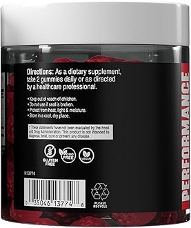 BCAA Gummies, Energy Chews with Electrolytes Branched Chain Amino Acids, Build Lean Muscle and Boost Endurance, 60 Gummies, Berry Flavored