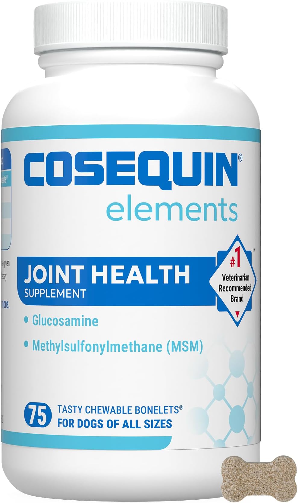 Nutramax Cosequin Standard Strength Joint Health Supplement for Dogs, With Glucosamine and MSM, 75 Chewable Tablets