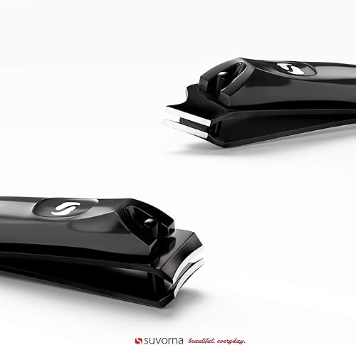 Miniatura 6 de Suvorna Juego de 4 cortaúñas con lima de uñas de metal, cortaúñas grandes para uñas gruesas, cortaúñas en ángulo, cortaúñas en ángulo, cortaúñas