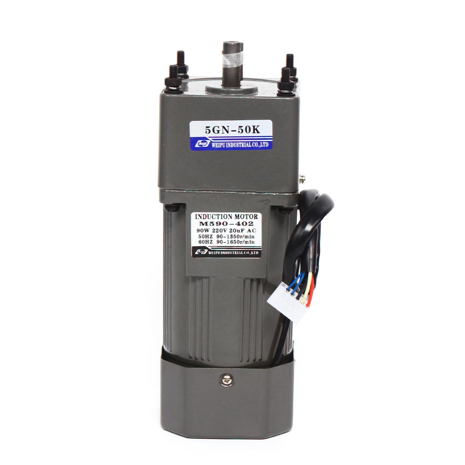 Motore a trasmissione con riduttore, 220 V, con regolatore di velocità, motore asincrono 1650 RPM con riduttore, coppia 21 Nm, monofase (90 W 50 K)