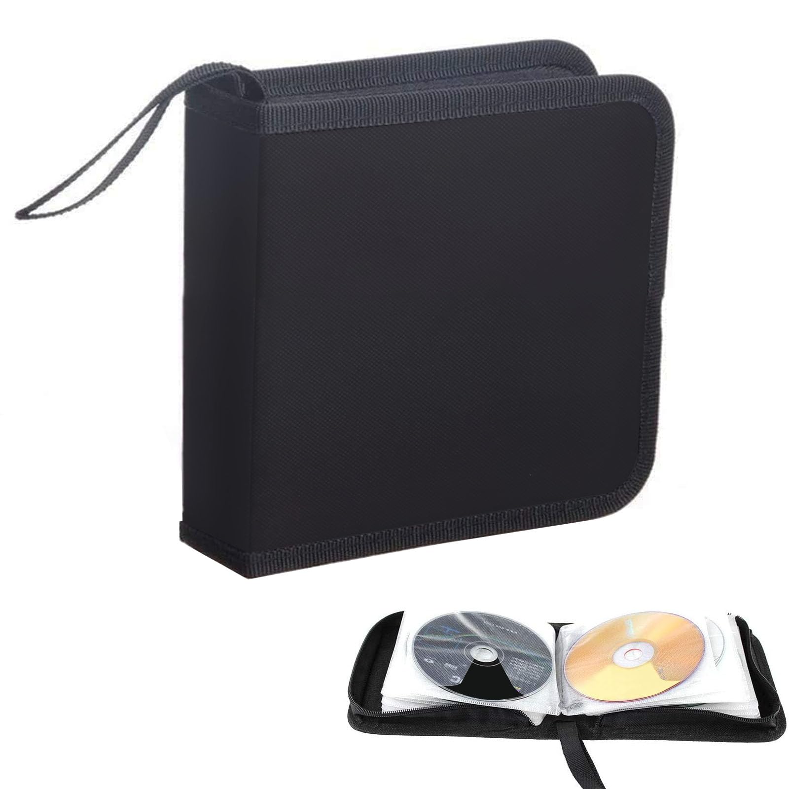 Cd Case, Cd Dvd Discs Custodia per 40 Dischi, Cd Custodia per Auto E Casa, Nero