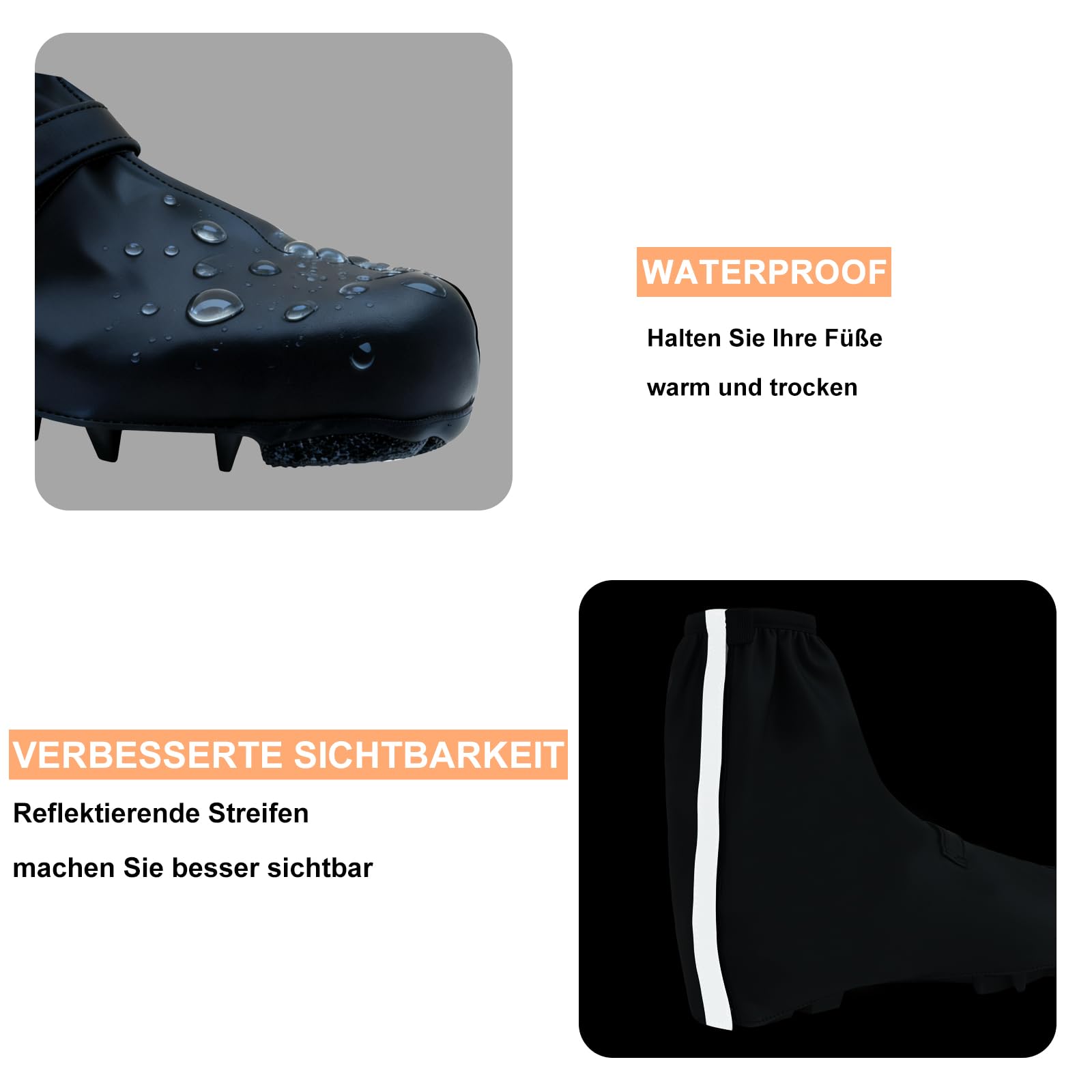 Cycling ochraniacze na buty rowerowe dla mężczyzn i kobiet, zimowe ochraniacze na buty, wiatroszczelne, ochrona przed zimnem, z odblaskami, ochrona przed deszczem, ochraniacze dla rowerzystów