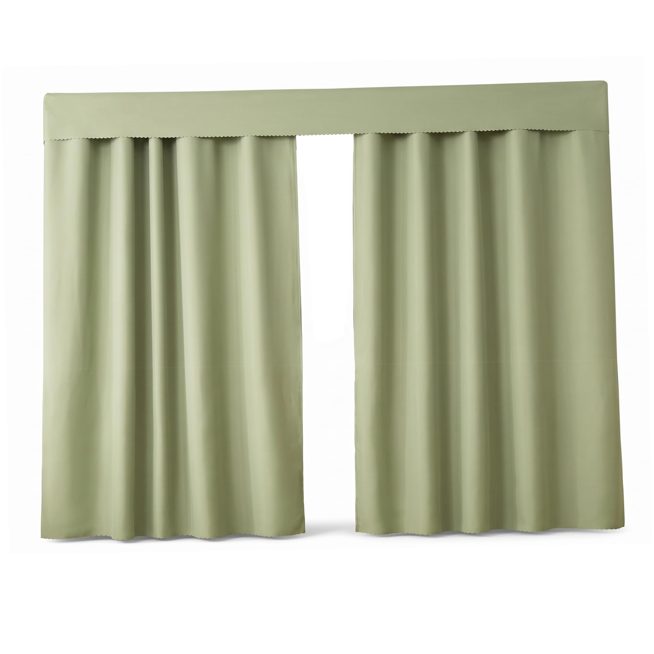 Tapallmy 2 Panels Bottom Bunk Bed Curtains Blackout Loft Bed Curtains - Double Side Fabric Privacy Curtain For Dorms Matcha Green