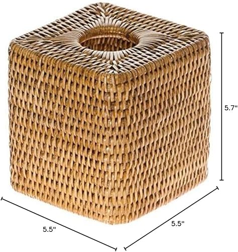 Miniatura 7 de KOUBOO Funda para caja de pañuelos, soporte para pañuelos, baño, cocina, habitación de invitados, elegante funda decorativa para caja de pañuelos,