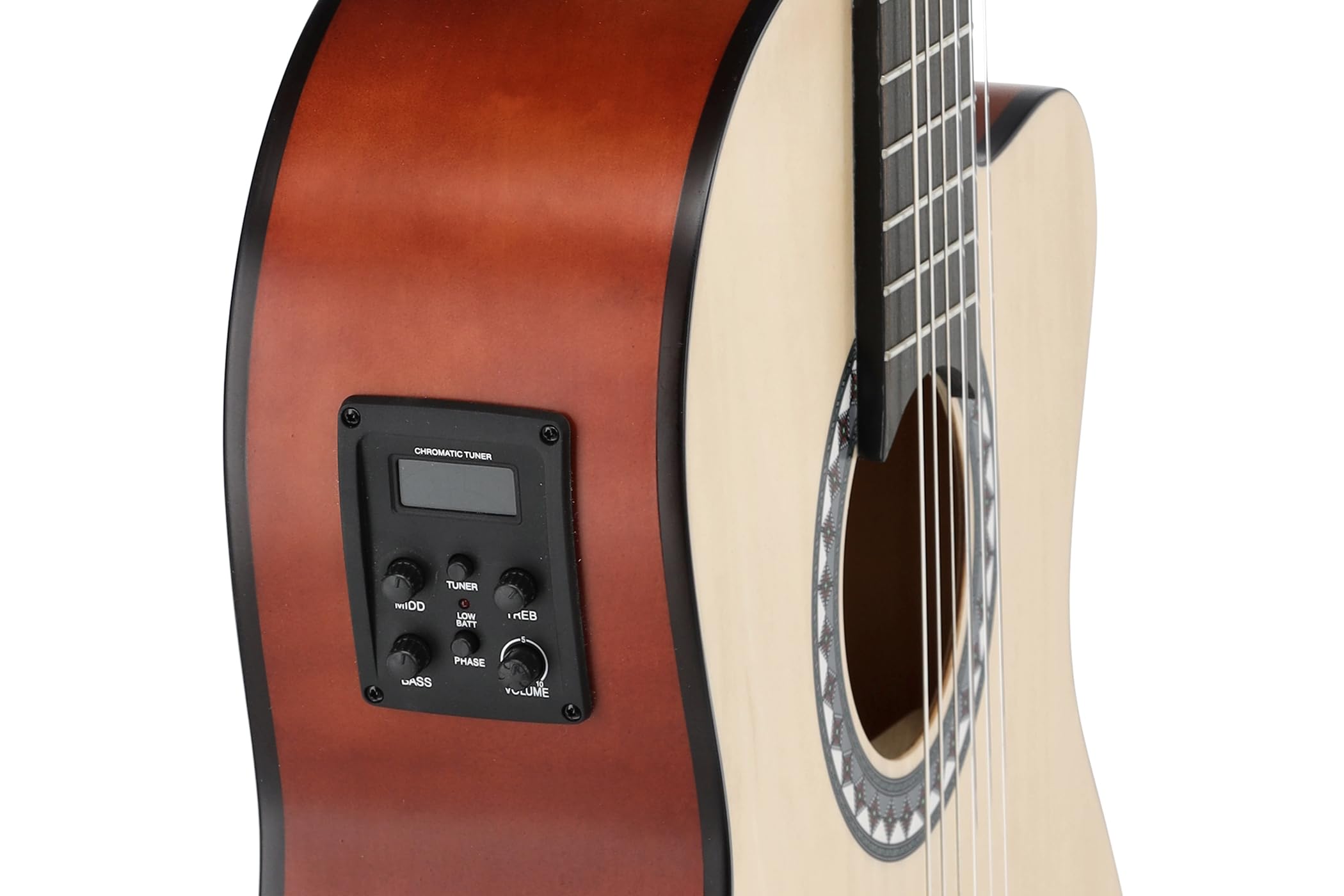 GEWA E-Akustik Klassikgitarre Basic - Classic Electro - 4/4 - Korpus Linde - Tonabnehmer 4-Band EQ mit Stimmgerät - Cutaway - Naturfarben
