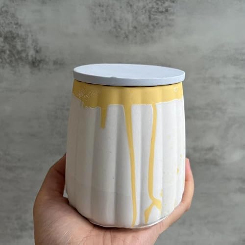 Miniatura 5 de Florero redondo a rayas, molde de silicona con molde de cubierta, maceta suculenta, molde de hormigón, tarro de vela, soporte para bolígrafo, yeso,