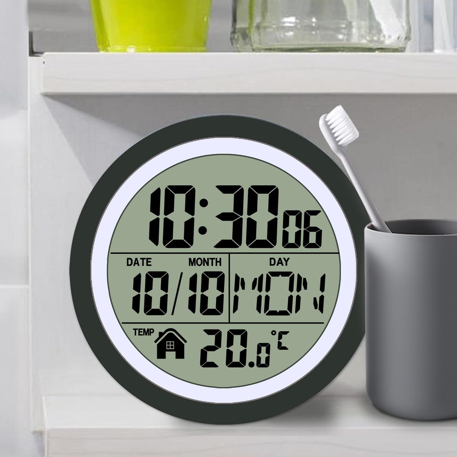 Orologi da Bagno a Batteria Impermeabile con display LCD di temperatura e
