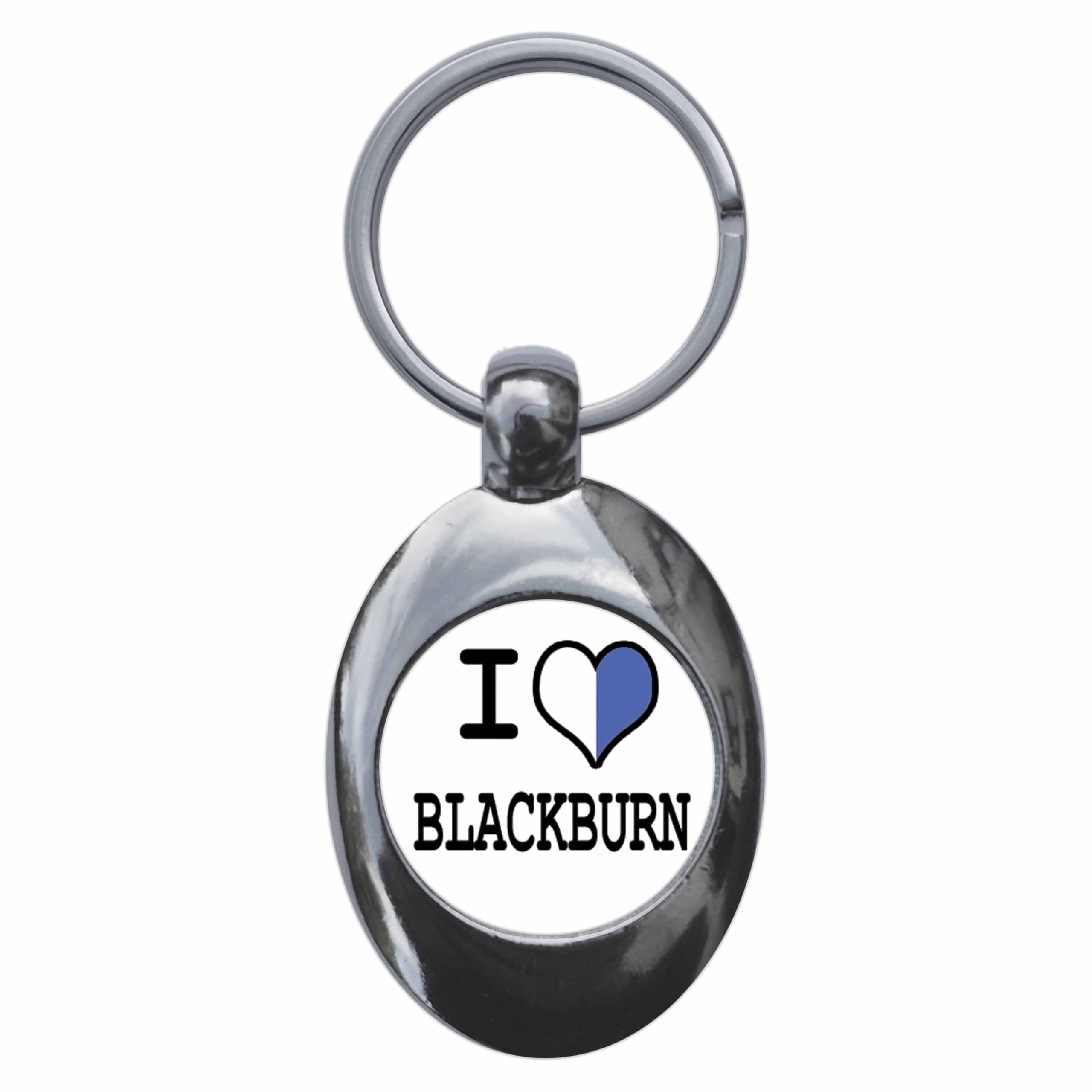 Ozorath I Heart Love Blackburn Keyring Keychain With Trolley Coin f
