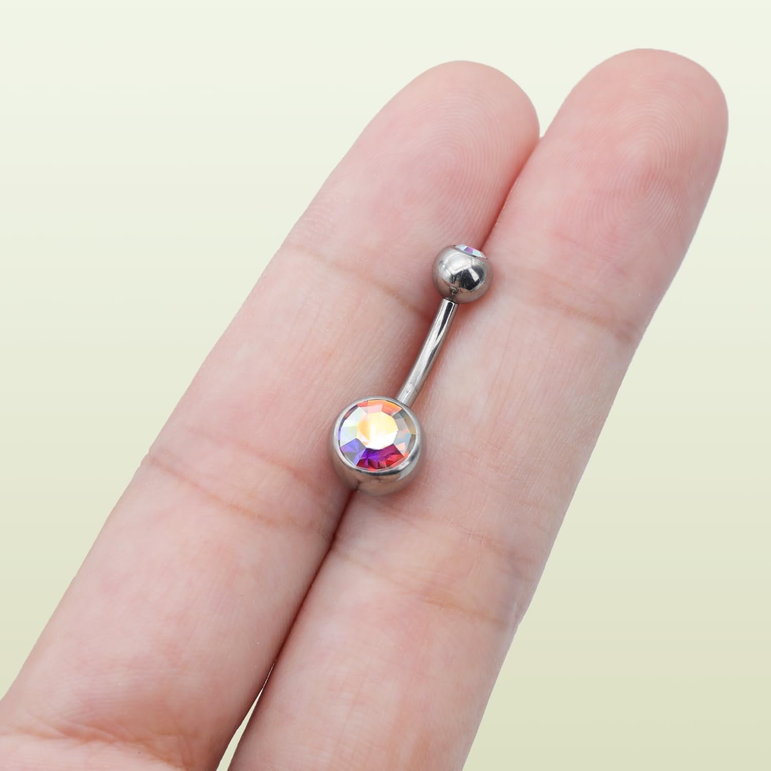 Titanium Belly Button Rings Set – 4pcs 14G Curved Barbell with CZ Top,10mm 12mm Hypoallergenic Belly Piercing Jewelry for Women,G23 Implant Grade, 7 Colors - Image 5