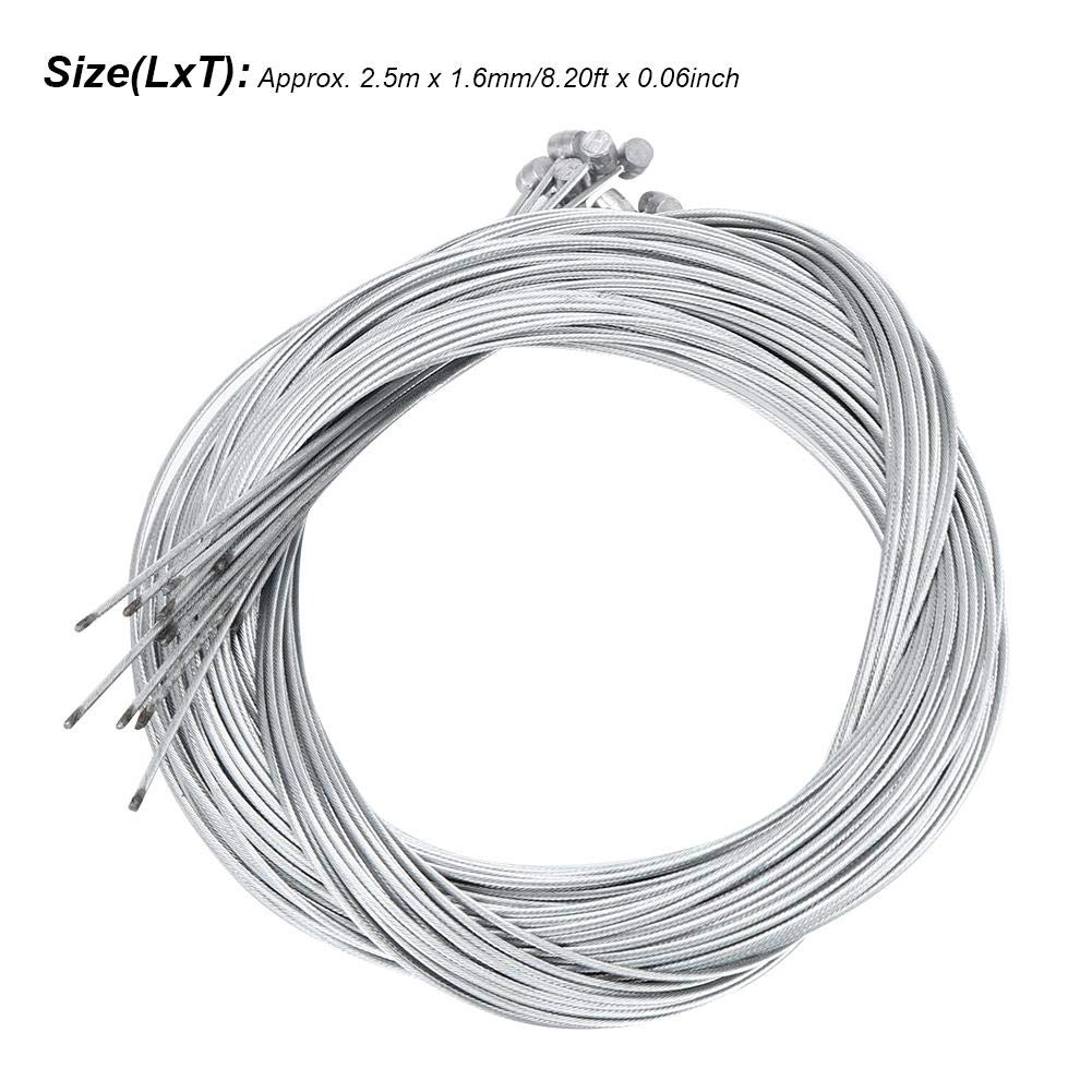 Cavo Freno Bici elettrica 20PCS Metallo 2,5 m Lunghezza 1,6 mm Spessore Bicicletta elettrica Cavo Posteriore Cavo Freno Linea Accessori per Ciclismo