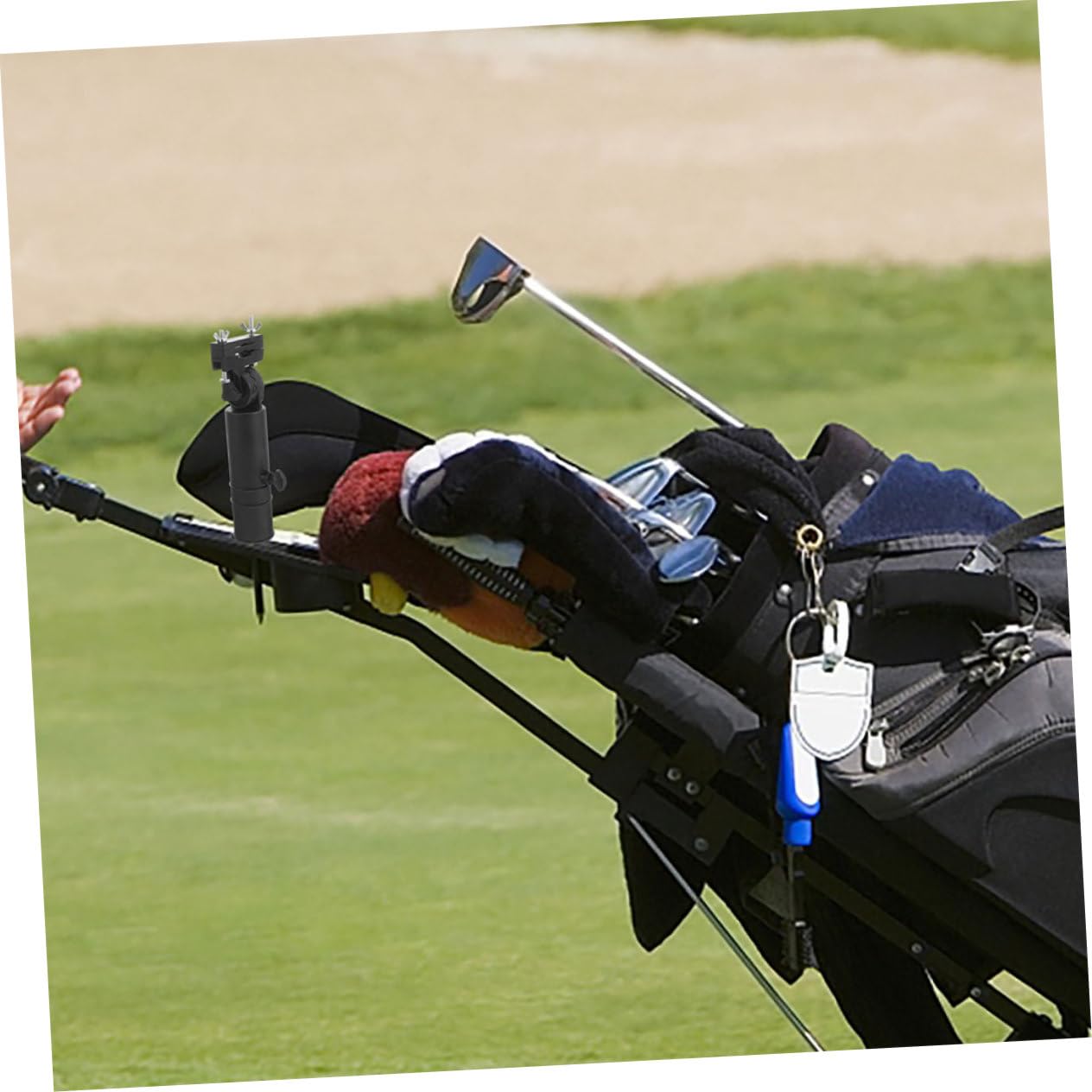 Gatuida 2 Piezas Soporte Paraguas Golf Ajustable Clip Resistente Compatible Carrito Golf y Bolsa Soporte Estable para Paraguas