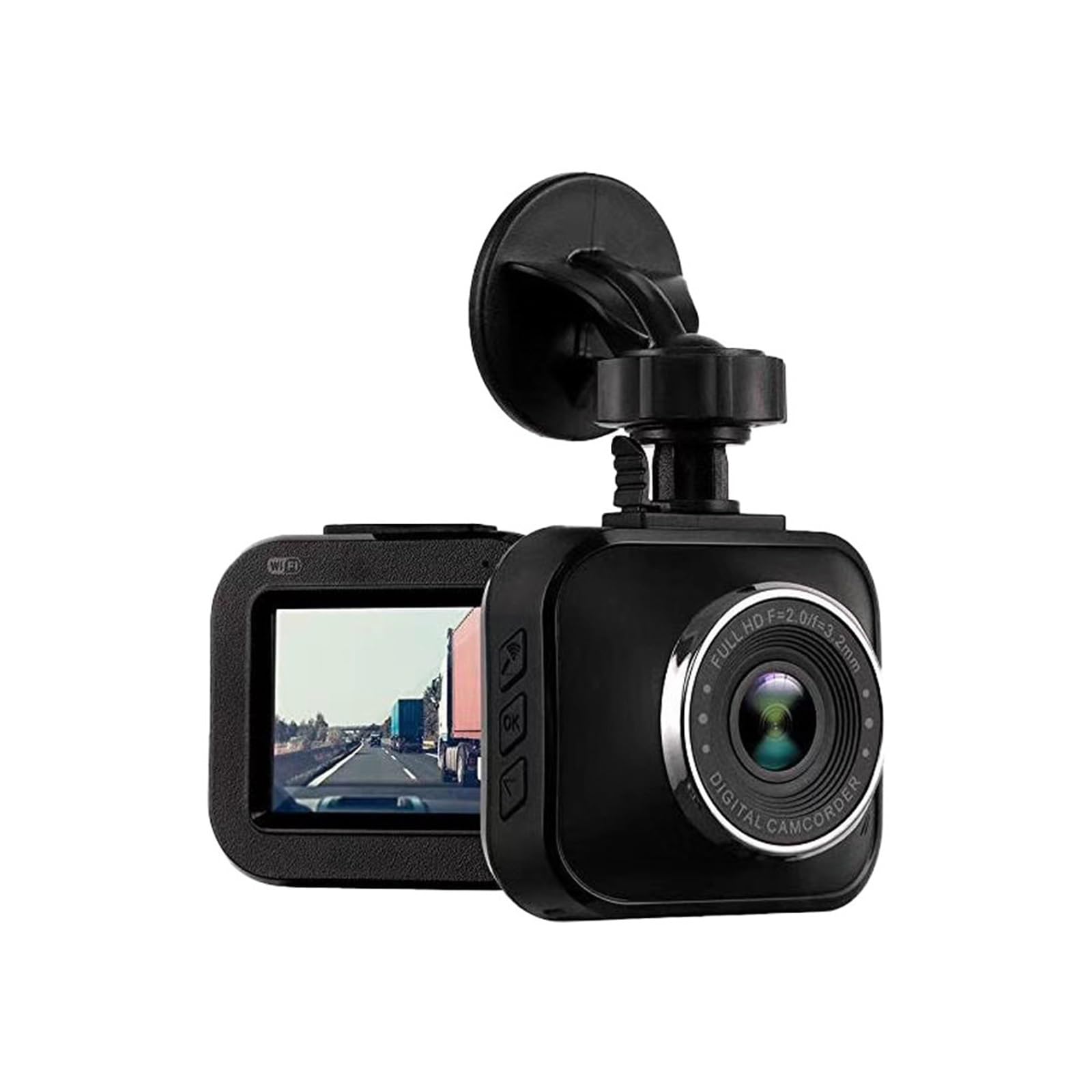 Kamera samochodowa, Kamera Samochodowa DVR WiFi 1080P Rejestrator Wideo Z Napędem Na Deskę Rozdzielczą Monitor Parkowania Nagrywanie W Pętlę Noktowizor Czarna Skrzynka, dla samochodów(Without-Card)