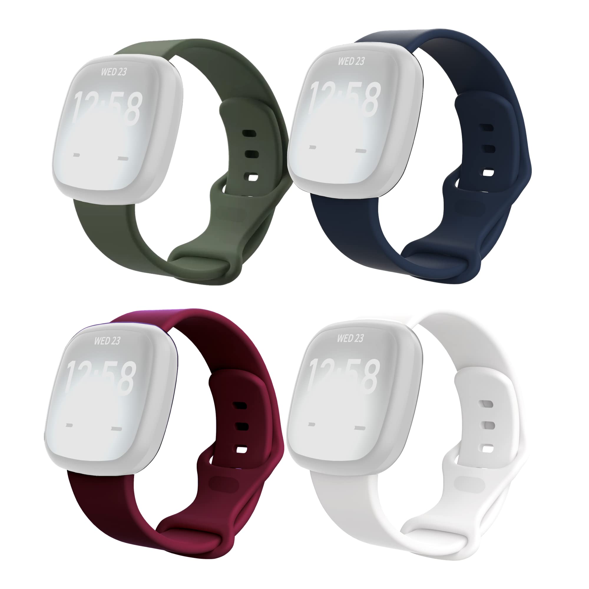 YODI 4 Pack Bands Compatible with Fitbit Versa 3/ Fitbit Sense 2/ Fitbit Versa 4 Smartwatch Band, Soft Replacement Wristband for Women Flexible Waterproof Sport Watch Strap for Men Large 4 Pack (GREEN/BLUE/WINRED/WHITE) (B09Y4X45X5) Amazon Price History, Amazon Price Tracker